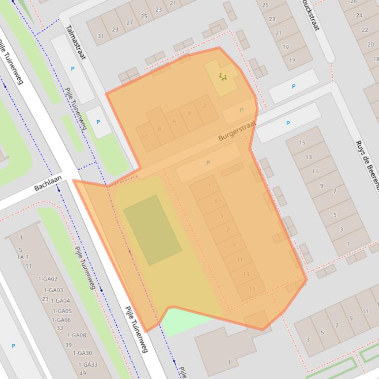 Kaart van postcodegebied 2672DA.