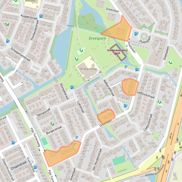 Kaart van postcodegebied 2672DM.