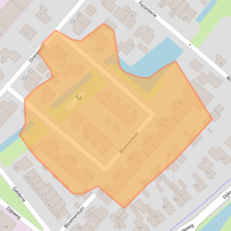 Kaart van postcodegebied 2672DW.