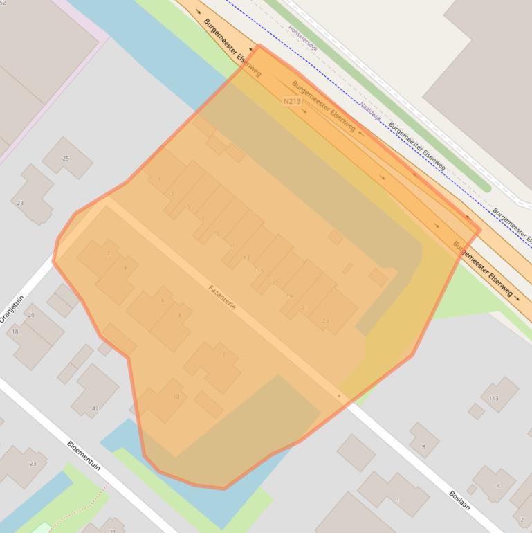 Kaart van postcodegebied 2672DX.