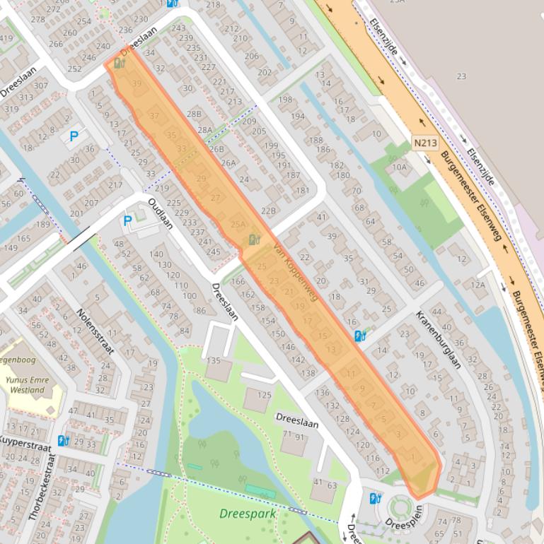 Kaart van postcodegebied 2672EG.