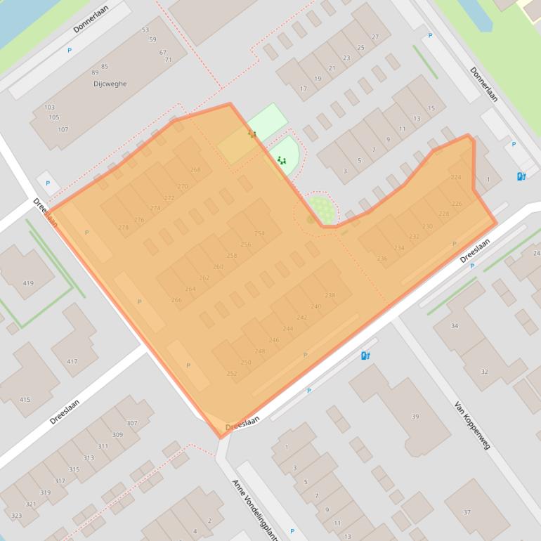 Kaart van postcodegebied 2672EK.