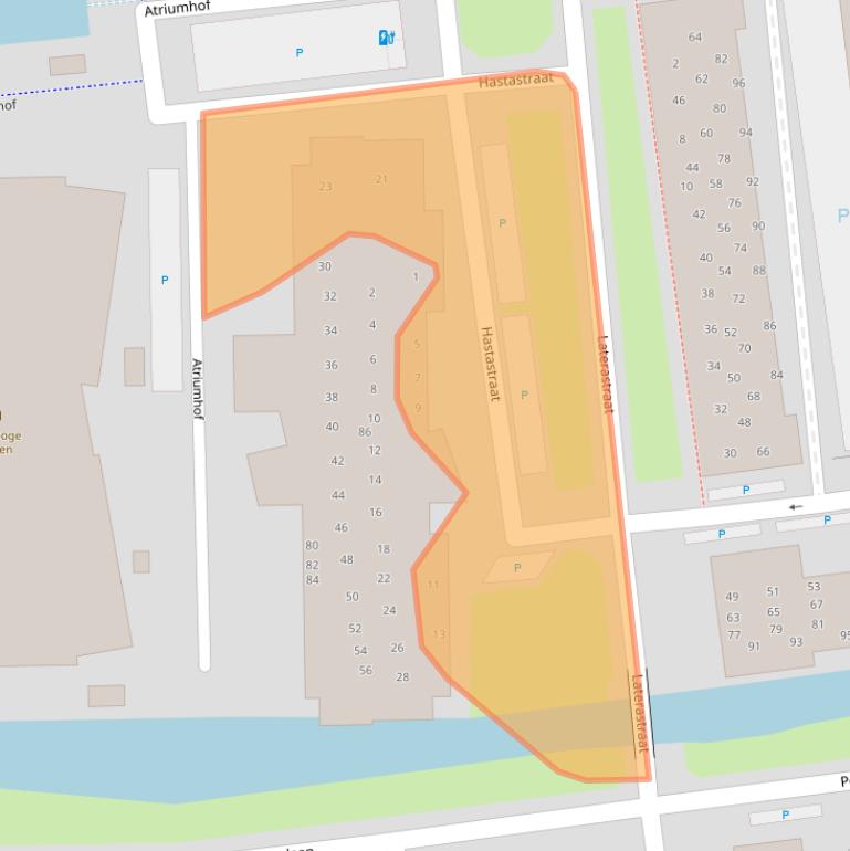 Kaart van postcodegebied 2672HC.