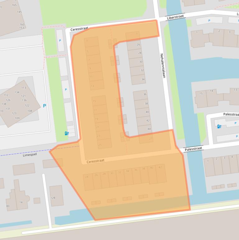 Kaart van postcodegebied 2672JB.