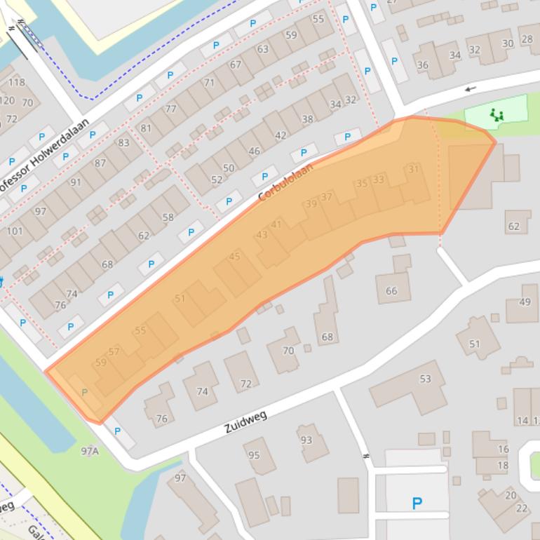 Kaart van postcodegebied 2672LA.
