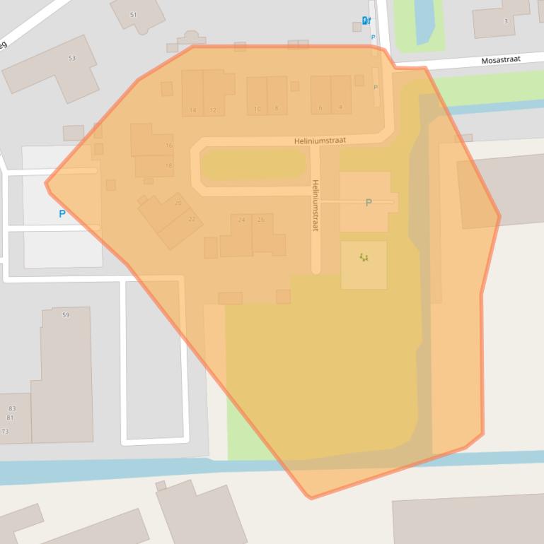 Kaart van postcodegebied 2672LC.