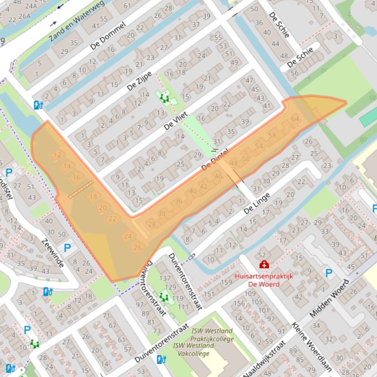 Kaart van postcodegebied 2673BB.