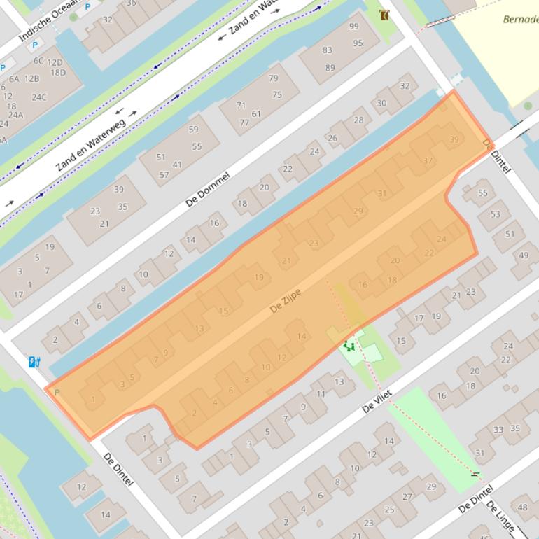 Kaart van postcodegebied 2673BE.