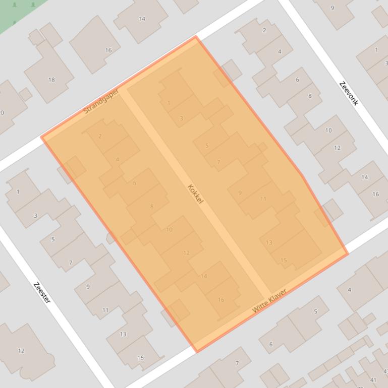 Kaart van postcodegebied 2673BV.