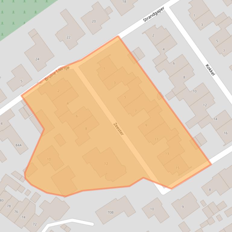 Kaart van postcodegebied 2673BW.