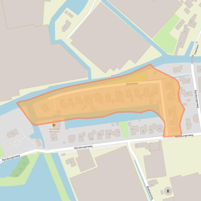 Kaart van postcodegebied 2673XA.