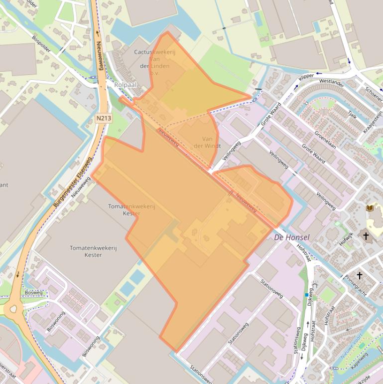 Kaart van postcodegebied 2675BC.