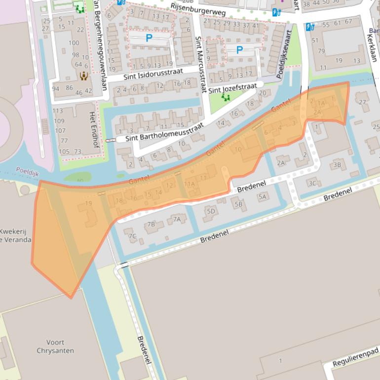 Kaart van postcodegebied 2675CH.