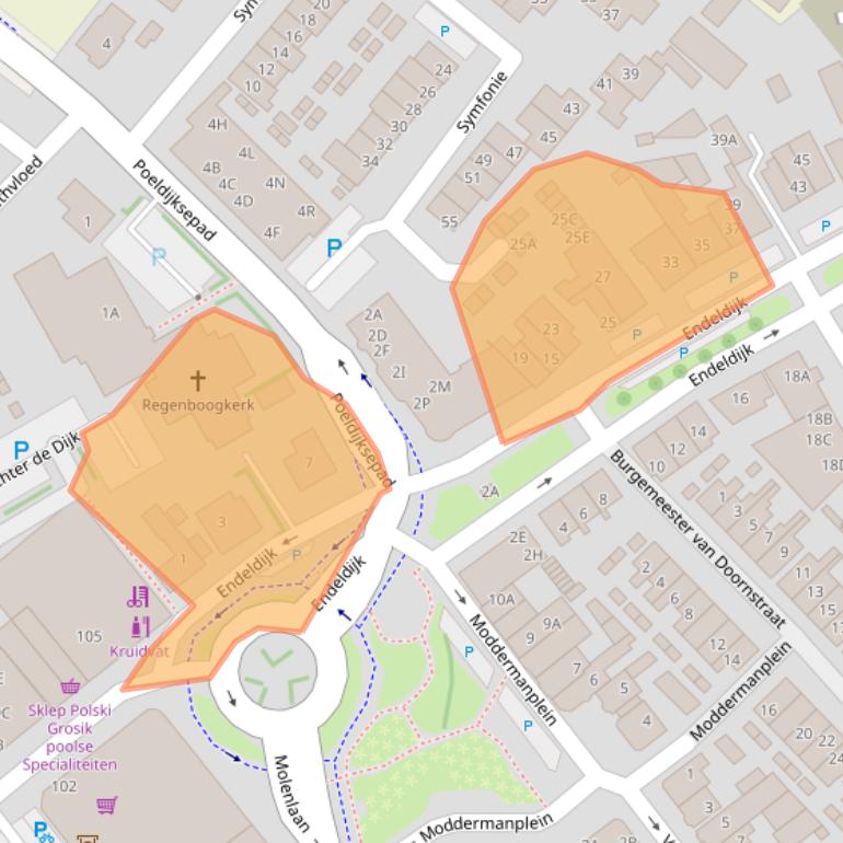 Kaart van postcodegebied 2675CN.