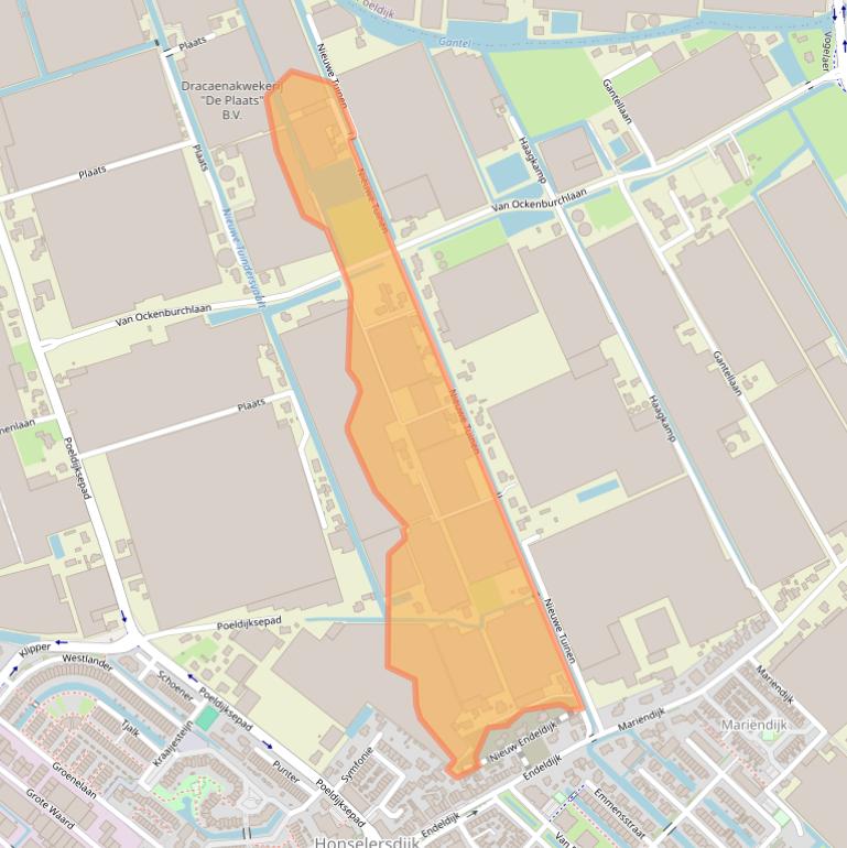 Kaart van postcodegebied 2675SE.