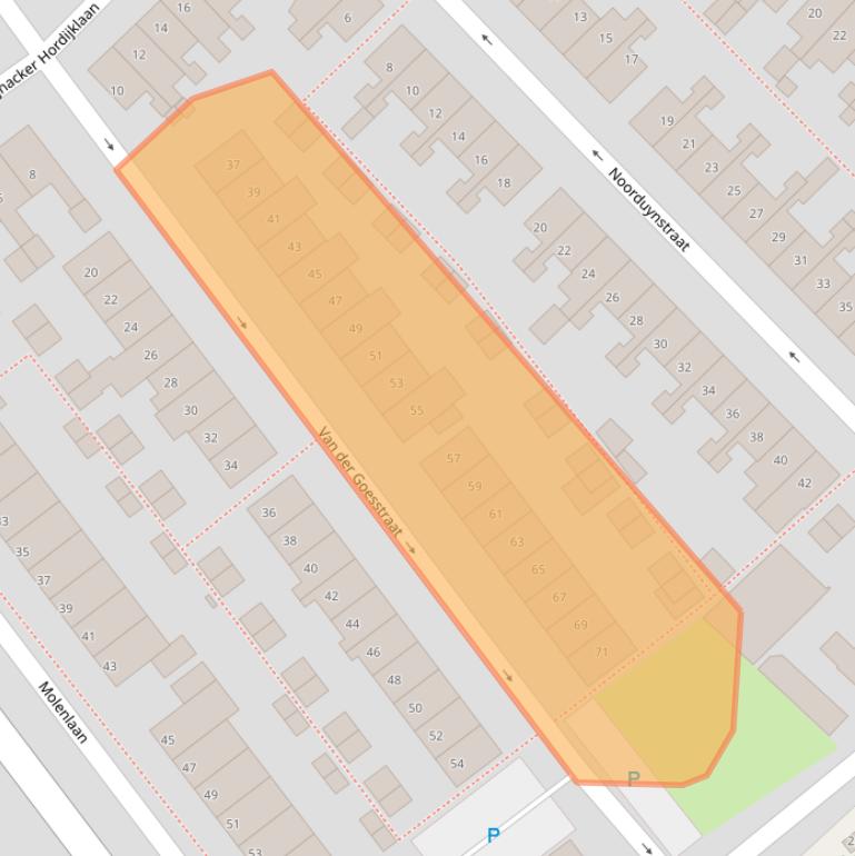 Kaart van postcodegebied 2675TT.