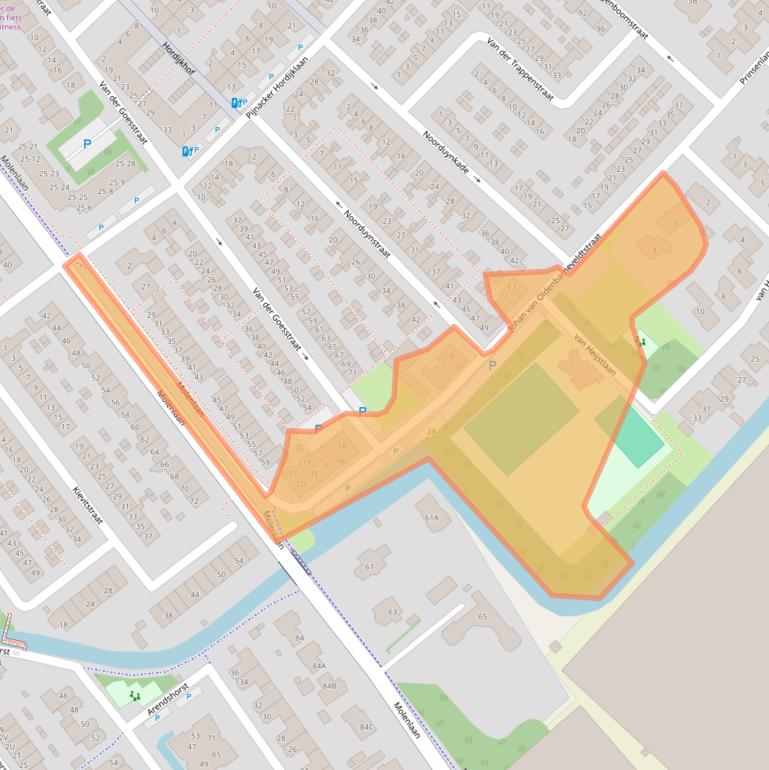 Kaart van postcodegebied 2675TX.