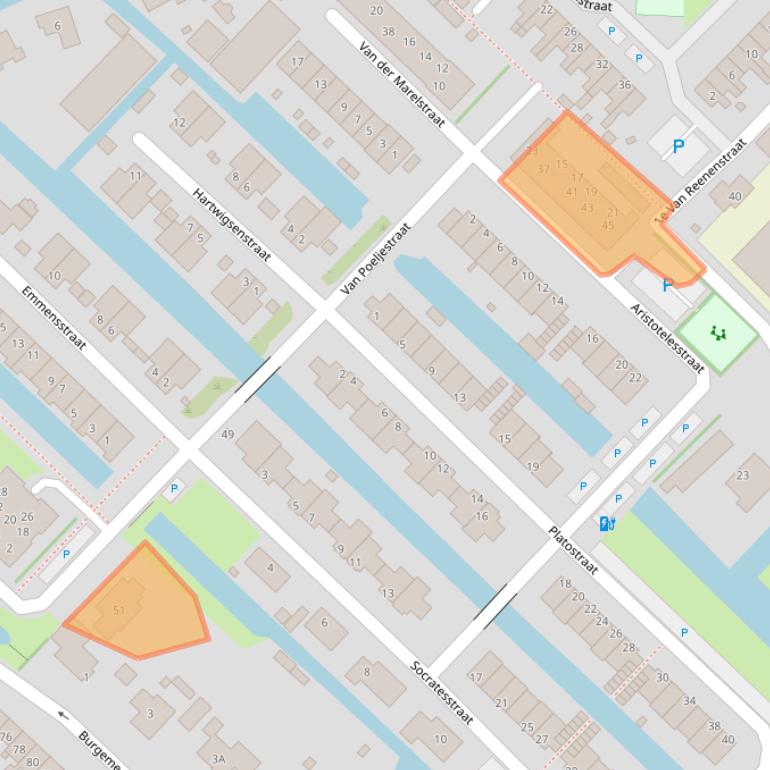 Kaart van postcodegebied 2675XA.