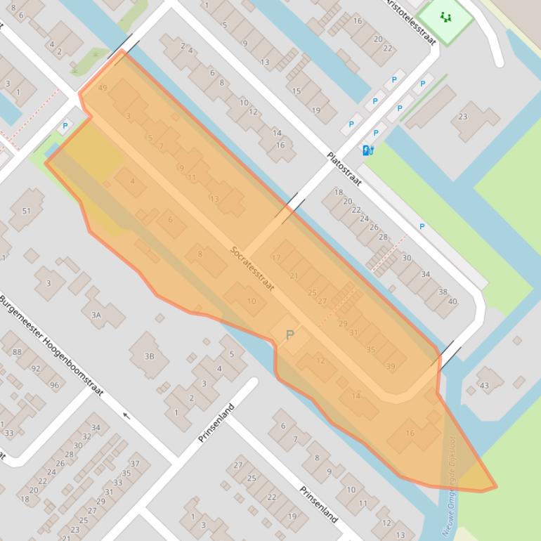 Kaart van postcodegebied 2675XD.