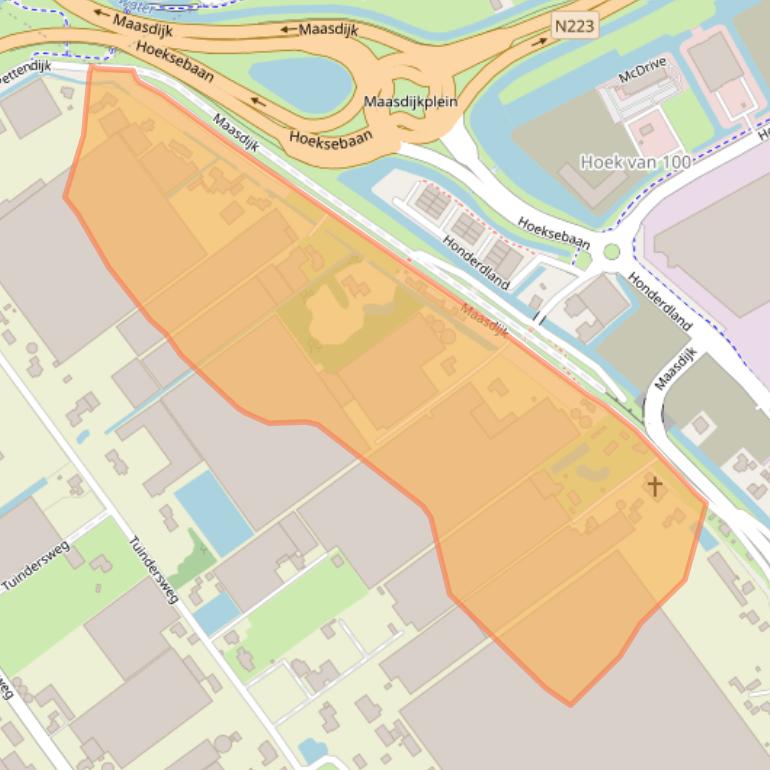 Kaart van postcodegebied 2676AE.