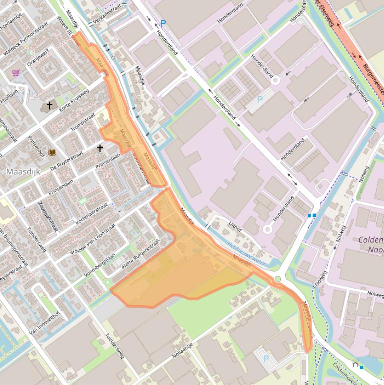 Kaart van postcodegebied 2676AH.