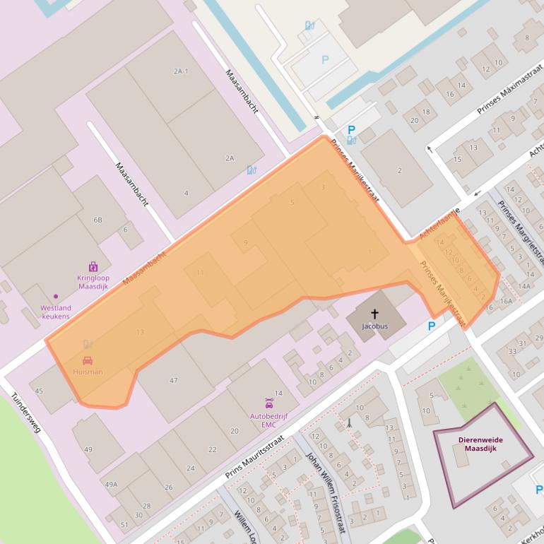 Kaart van postcodegebied 2676AW.