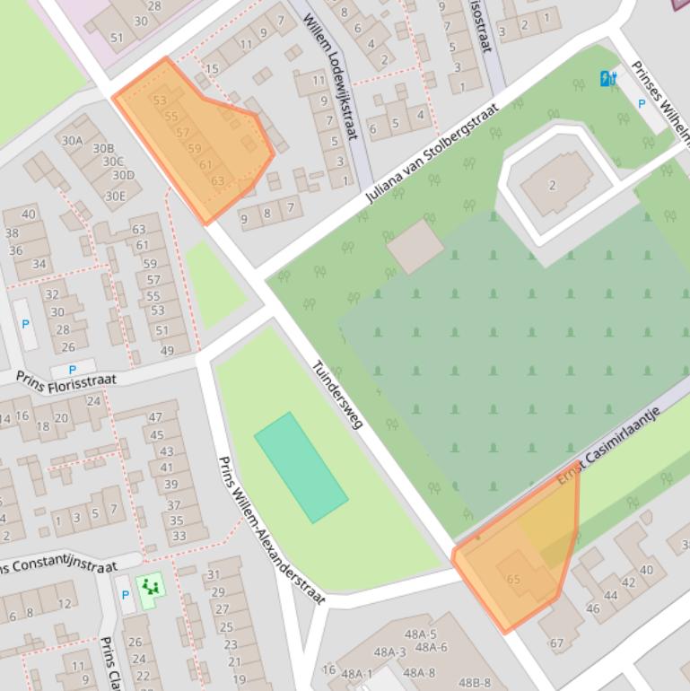 Kaart van postcodegebied 2676BE.