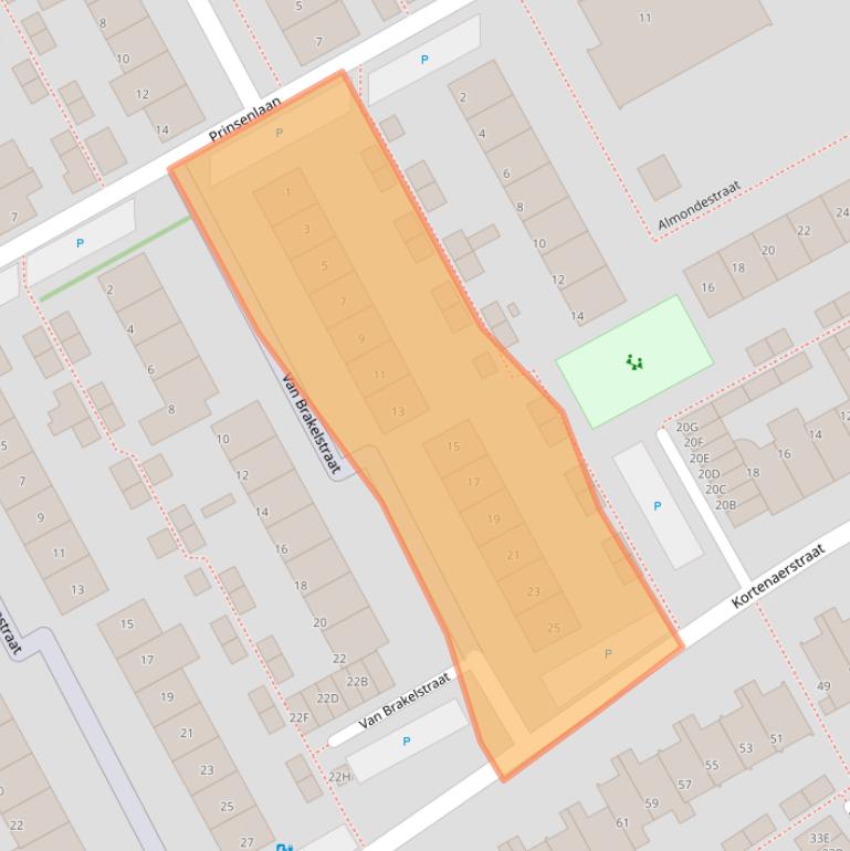 Kaart van postcodegebied 2676VK.