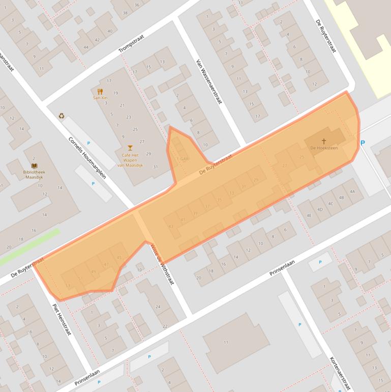 Kaart van postcodegebied 2676VZ.