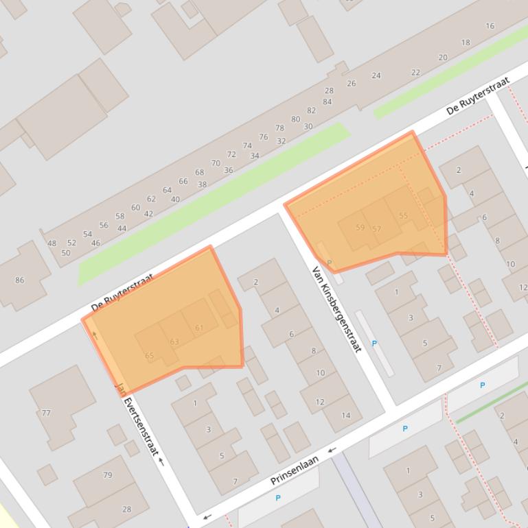 Kaart van postcodegebied 2676XA.