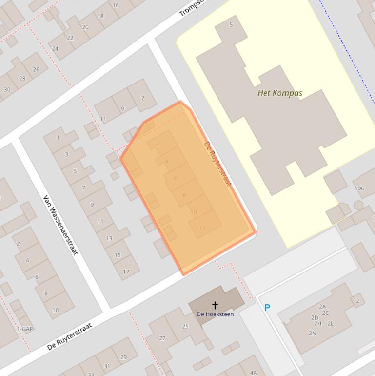 Kaart van postcodegebied 2676XB.