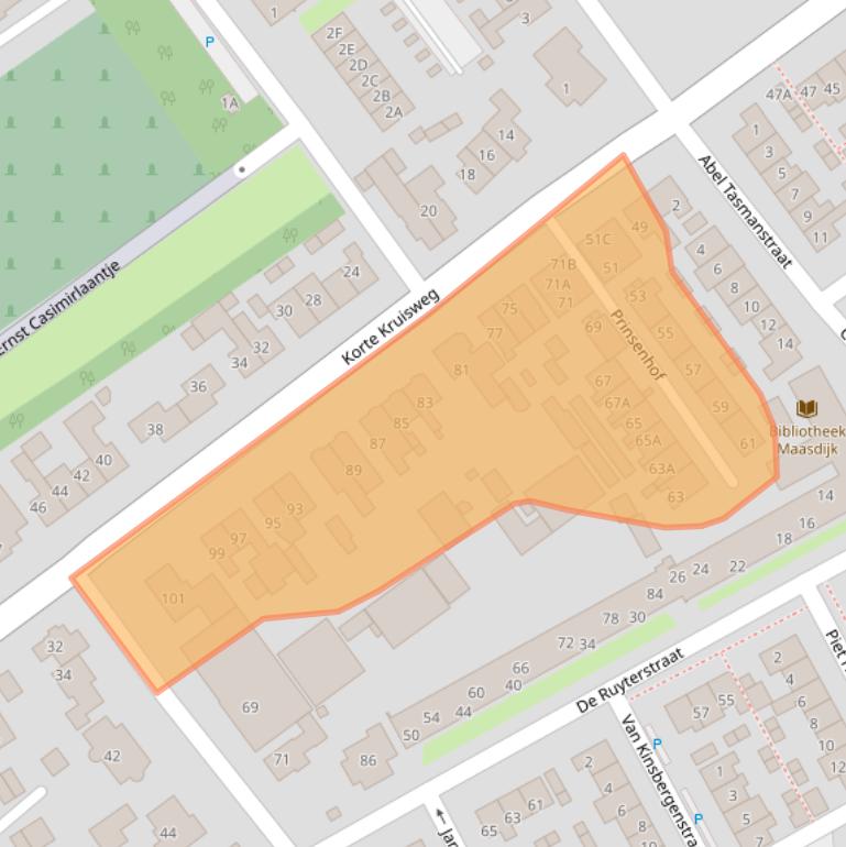 Kaart van postcodegebied 2676XL.