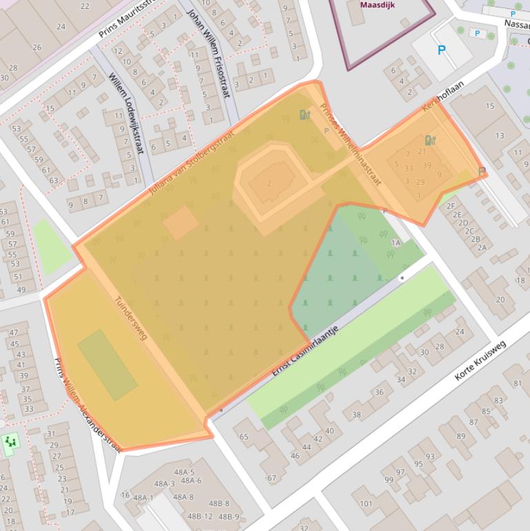 Kaart van postcodegebied 2676XV.