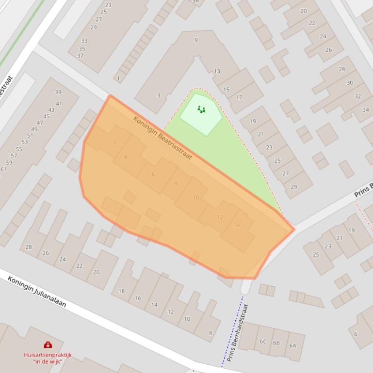 Kaart van postcodegebied 2678EG.