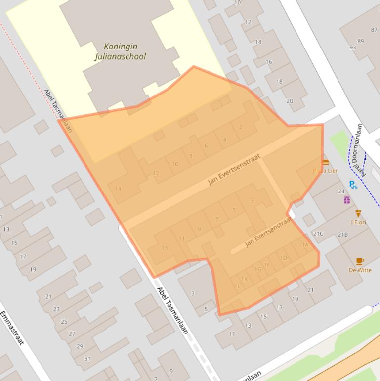 Kaart van postcodegebied 2678EW.