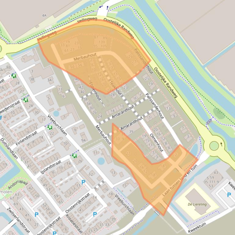 Kaart van postcodegebied 2678JB.