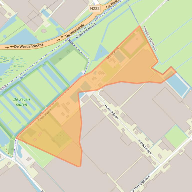 Kaart van postcodegebied 2678NB.