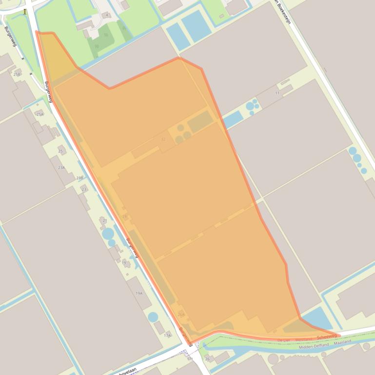 Kaart van postcodegebied 2678NW.