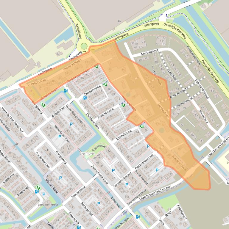 Kaart van postcodegebied 2678SR.