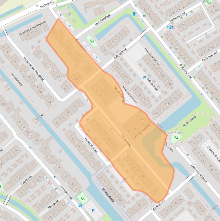 Kaart van postcodegebied 2678XH.