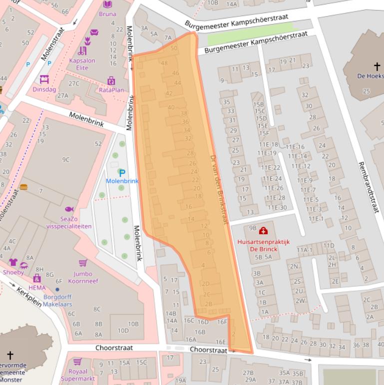 Kaart van postcodegebied 2681BA.