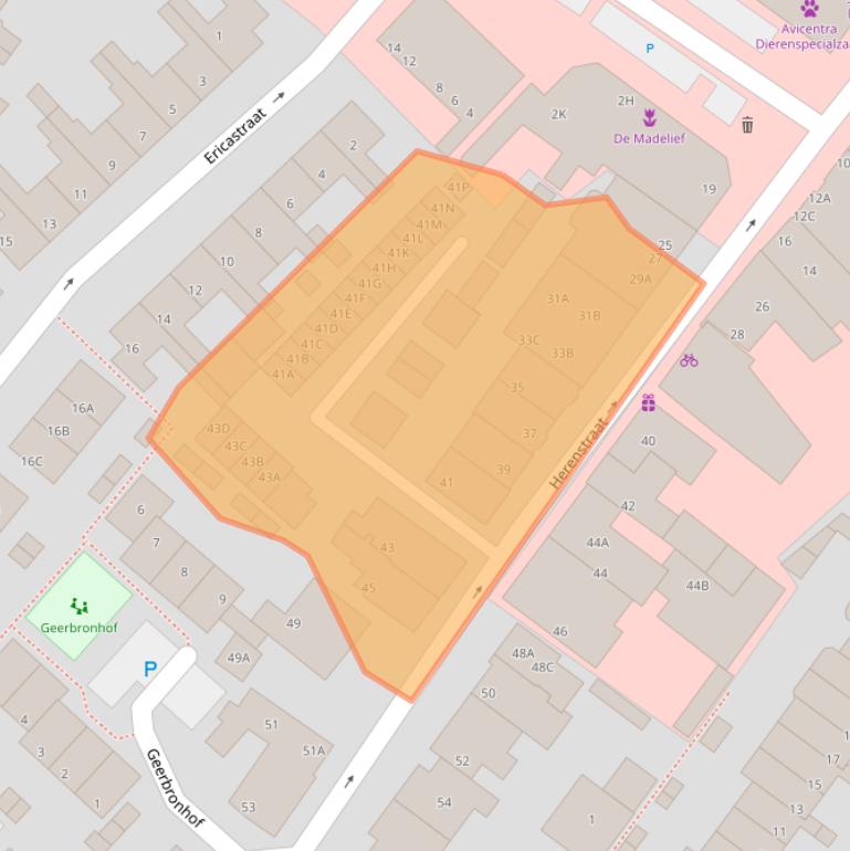 Kaart van postcodegebied 2681BD.