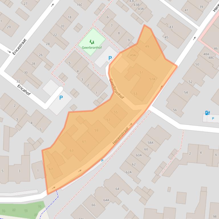 Kaart van postcodegebied 2681BE.