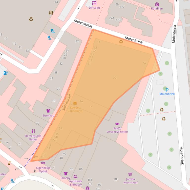 Kaart van postcodegebied 2681BL.