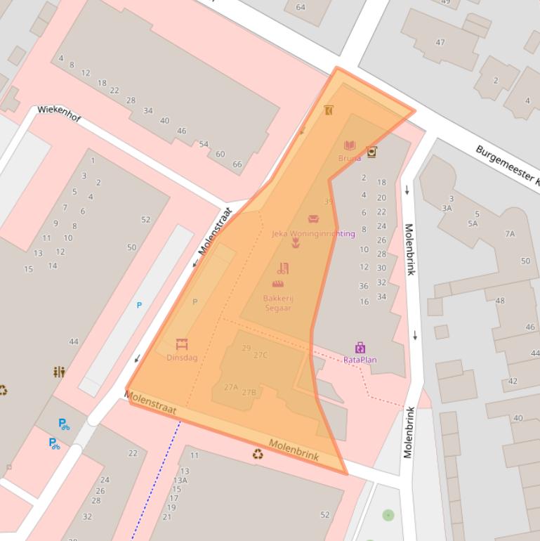 Kaart van postcodegebied 2681BM.