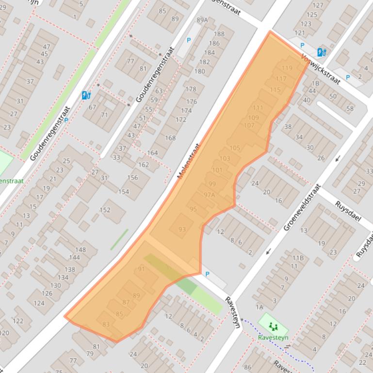 Kaart van postcodegebied 2681BP.