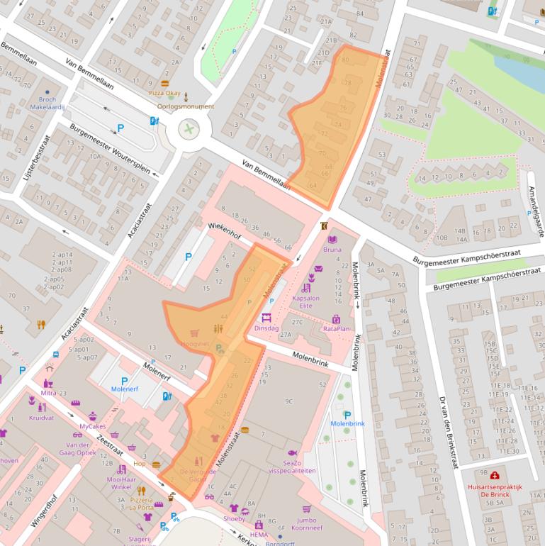 Kaart van postcodegebied 2681BS.