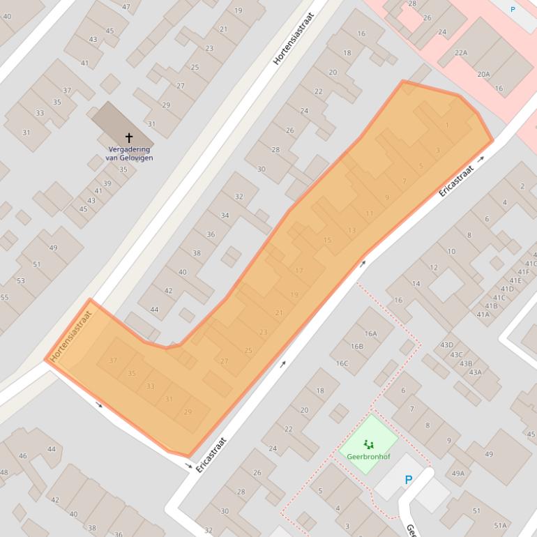 Kaart van postcodegebied 2681CH.