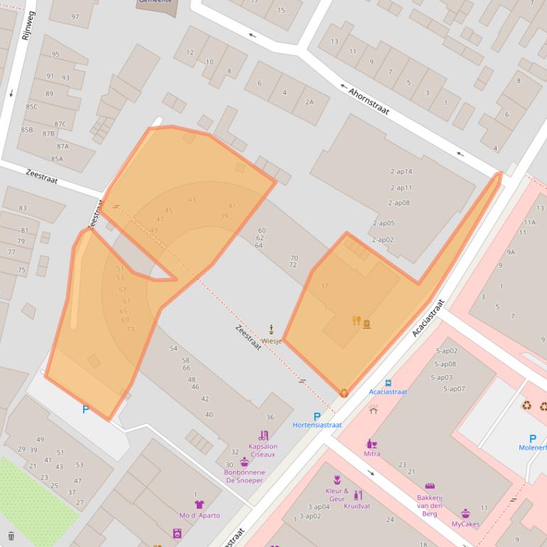 Kaart van postcodegebied 2681CL.