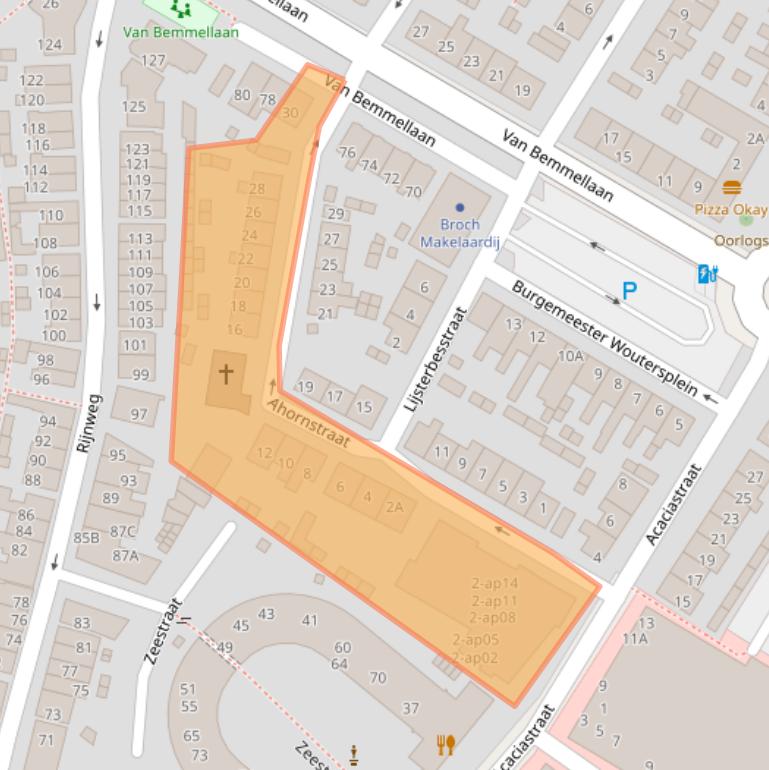 Kaart van postcodegebied 2681CS.